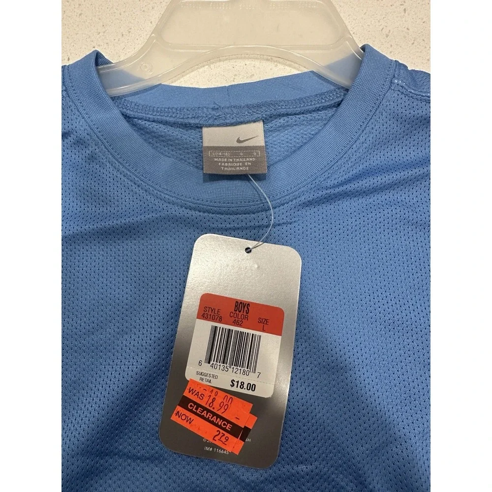 Vtg NOS 2000s Nike‎ Sleeveless Tank Top Boys Kids Large Two Toned Blue NWT - Picture 3 of 5